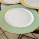 Set of 4 flat plates Saint-Amand pastel yellow and almond green 60s