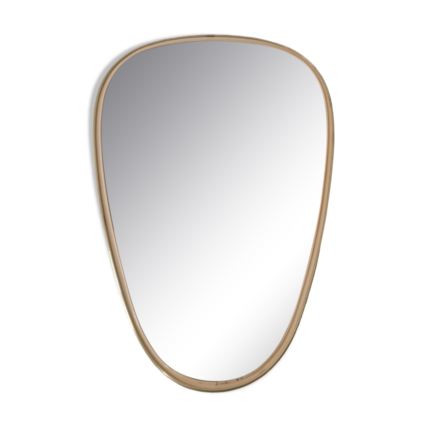 Asymmetrical oval rearview mirror vintage 1960