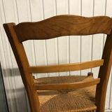 6 old straw chairs