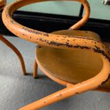 Set of 2 orange chairs child Jacques Hitier in wood & metal