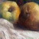 HST painting "Still life with oranges and chestnuts" signed H. Lucotte 1913