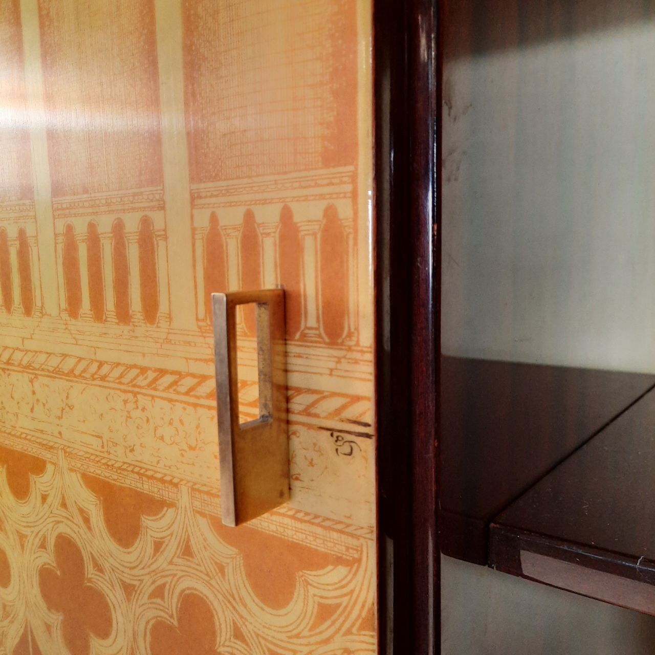 Wardrobe, 1950s bookcase, brass print / tips.