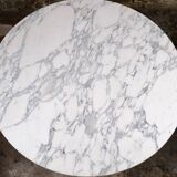 Large table ronde en marbre de Carrare, Italie, 1970s