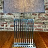 Designer lamp in chromed metal from the 2000s, height 70 cm
