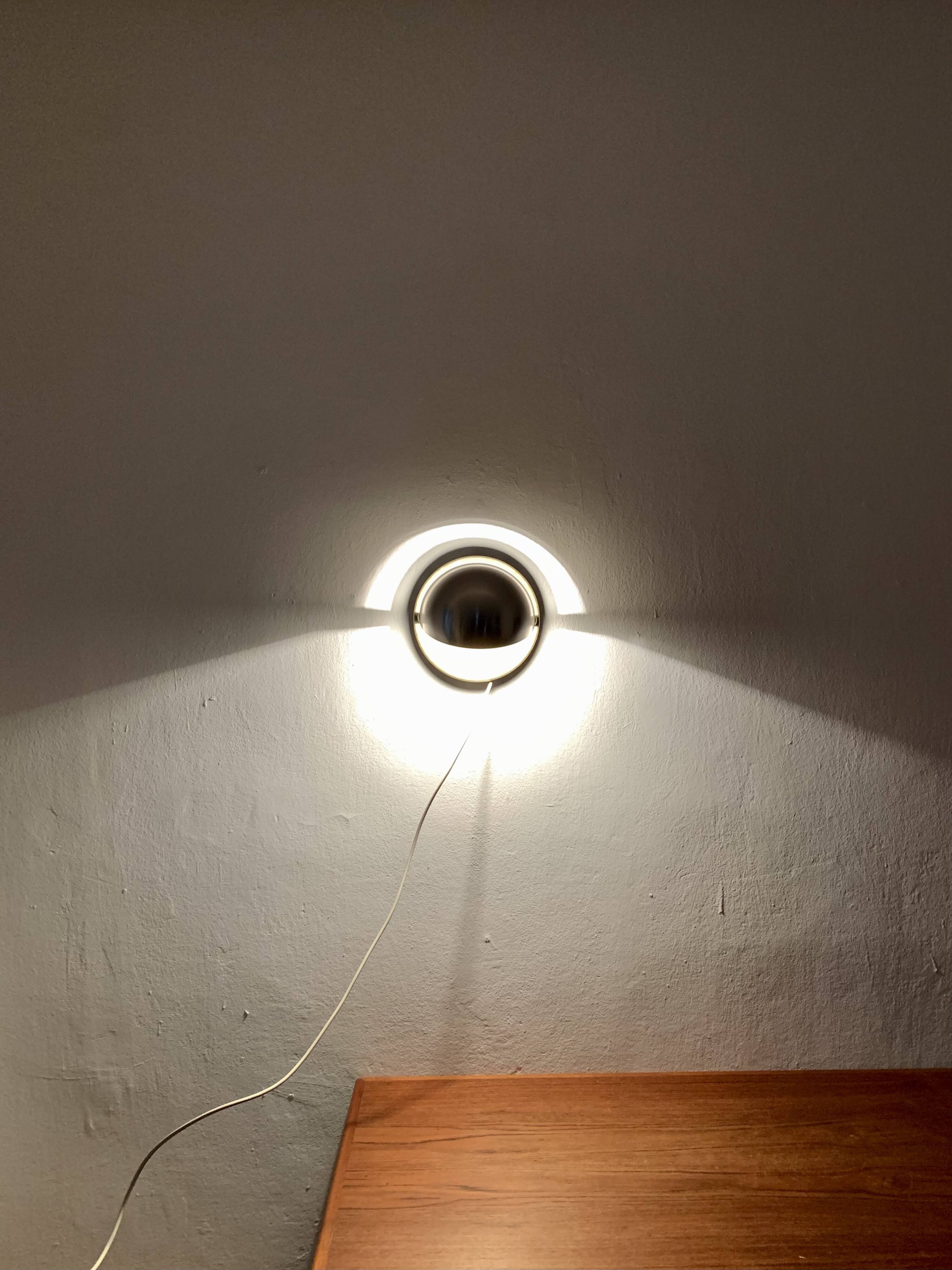 Set of 2 1970s Bicolor Space Age Wall Lamps by Sölken