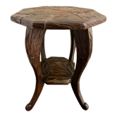 Japanese side table, carved wood, Liberty of London, 1900