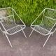 Paire de fauteuils en fer forgé année 60