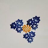 Pair of indigo and saffron flat plates