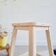 Tabouret de peintre bois blanc - assise bleue