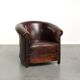 Vintage sheepskin club armchair with beautiful colours and a subtle size