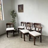Set of 6 brutalist chairs from the 1940s