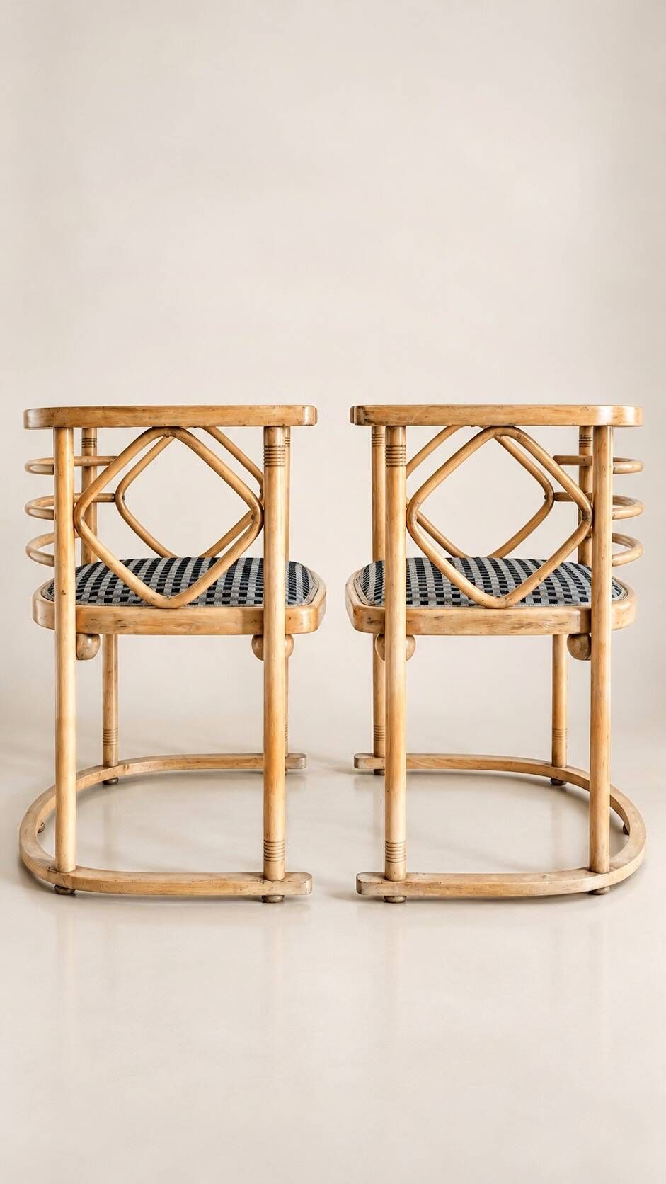 Set of 2 FLEDERMAUS chairs Mundus Vienna Austria, J.&J. Kohn - Josef Hoffmann