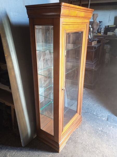 Louis Philippe cherry wood display case 180 cm