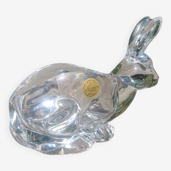 Crystal tidy in the shape of a rabbit from the arques crystal factory made in france
