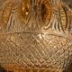 Large two-tone pressed glass ball pendant light
