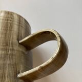 Pottery pitcher vase faux wood decor 1970 to identify