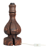 Brutalist Wabi Sabi pine foot lamp by Temde Leuchten 1960's