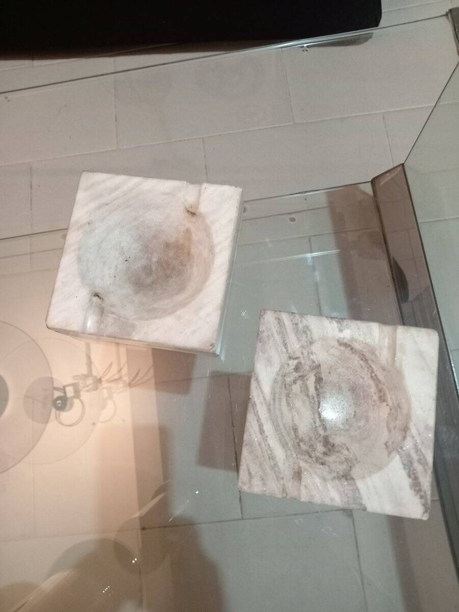 Palissandro marble ashtrays, 1980s, set of 2