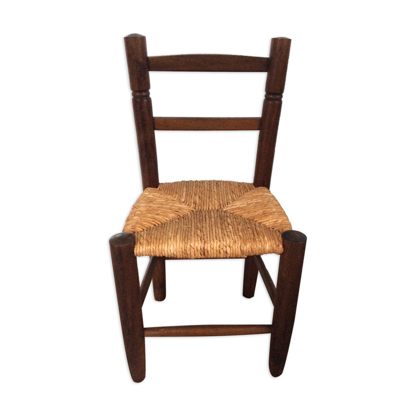 Chaise paillée enfant vintage