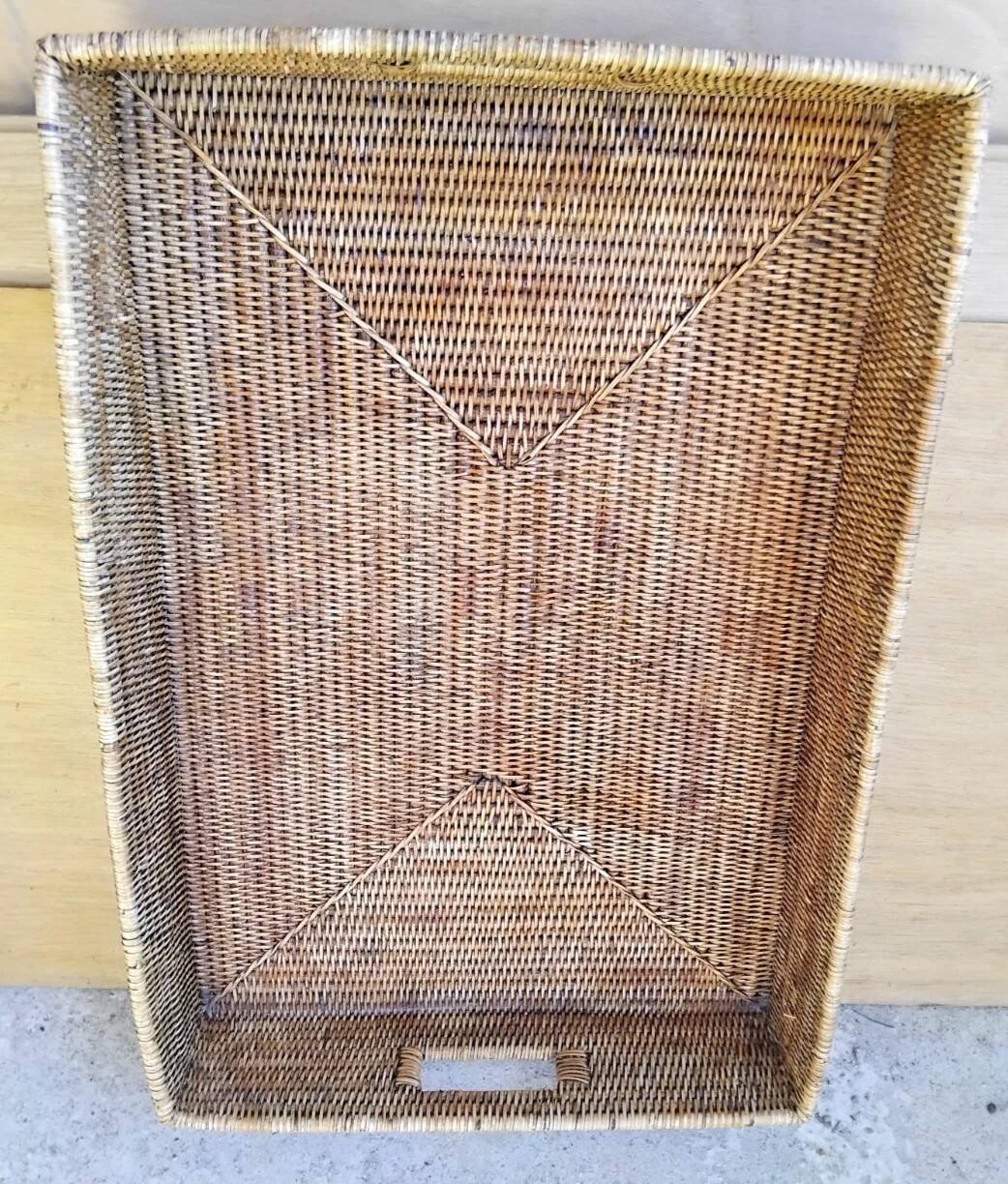 Vintage Rattan Butler's Tray on Stand