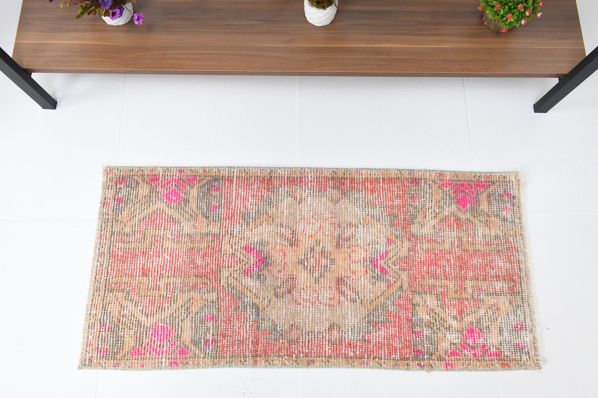 1x3 turkish vintage rug,1x3 doormat,91x43 cm,1.5x2.12 ft