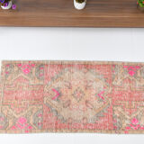 1x3 turkish vintage rug,1x3 doormat,91x43 cm,1.5x2.12 ft