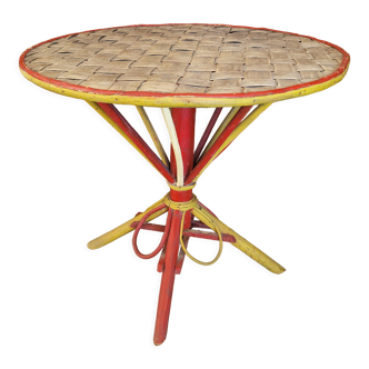 Table en bois peint vintage années 70