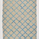 6x9 Beige & Blue Handmade Moroccan Rug, 185x282Cm SK 7339