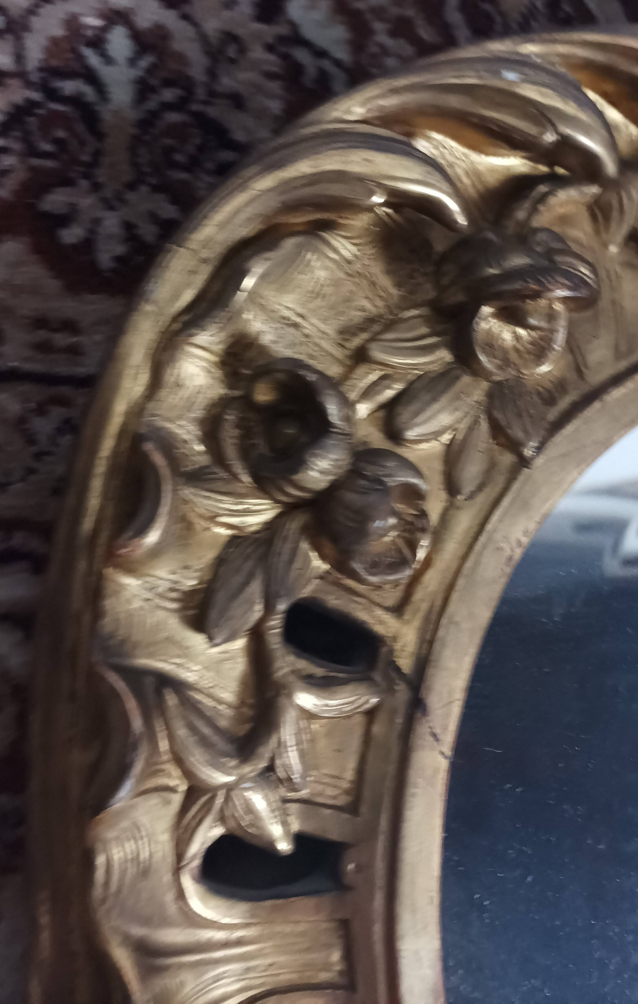 Louis XV style gilded carved wooden mirror