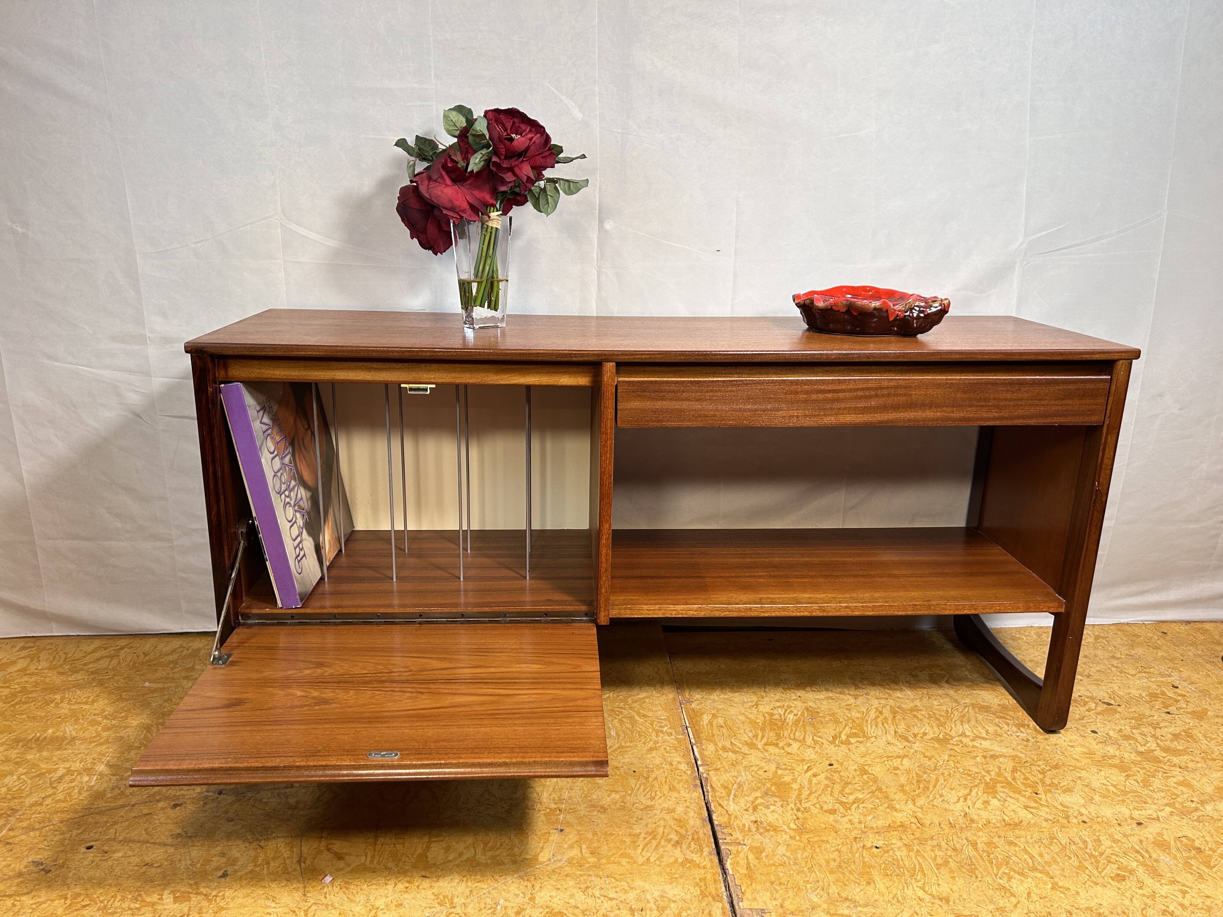 Mid-Century Retro Vintage Teak Record Cabinet by GPlan – 1960s