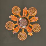 Small venetian chandelier in colorless and pink murano glass 5 arms of light circa 1920