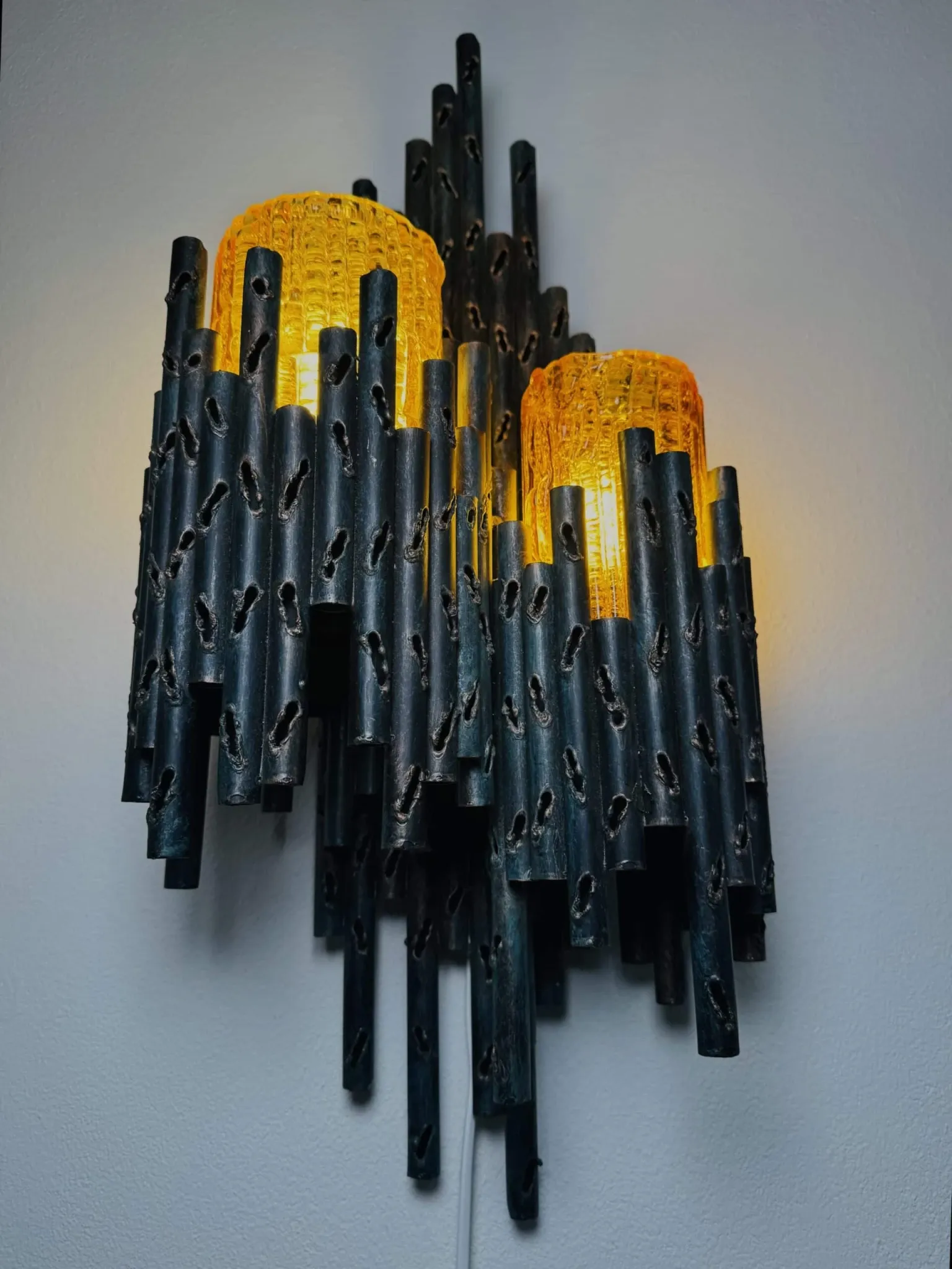 Lampe murale brutaliste par Marcel Fantoni, Italie, années 1960.