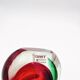 Vase sculpture murano michele onesto oball sommerso rouge vert 23.5cm