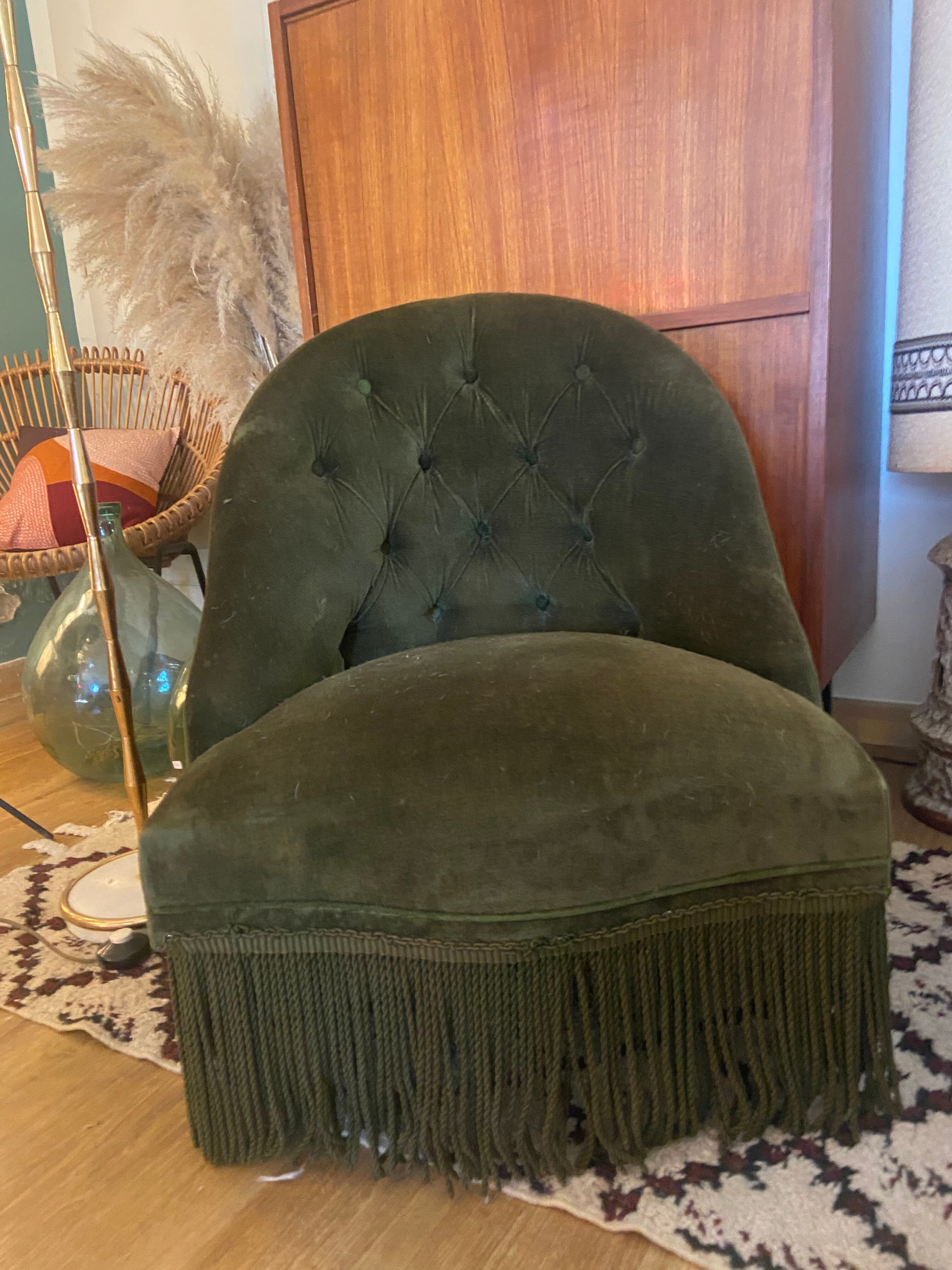 Pair of vintage toad armchairs