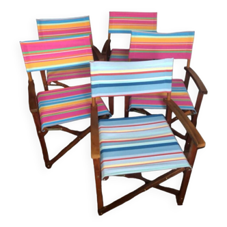 Set of 5 folding armchairs