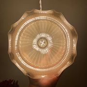 Vintage pink frosted glass lampshade pendant light