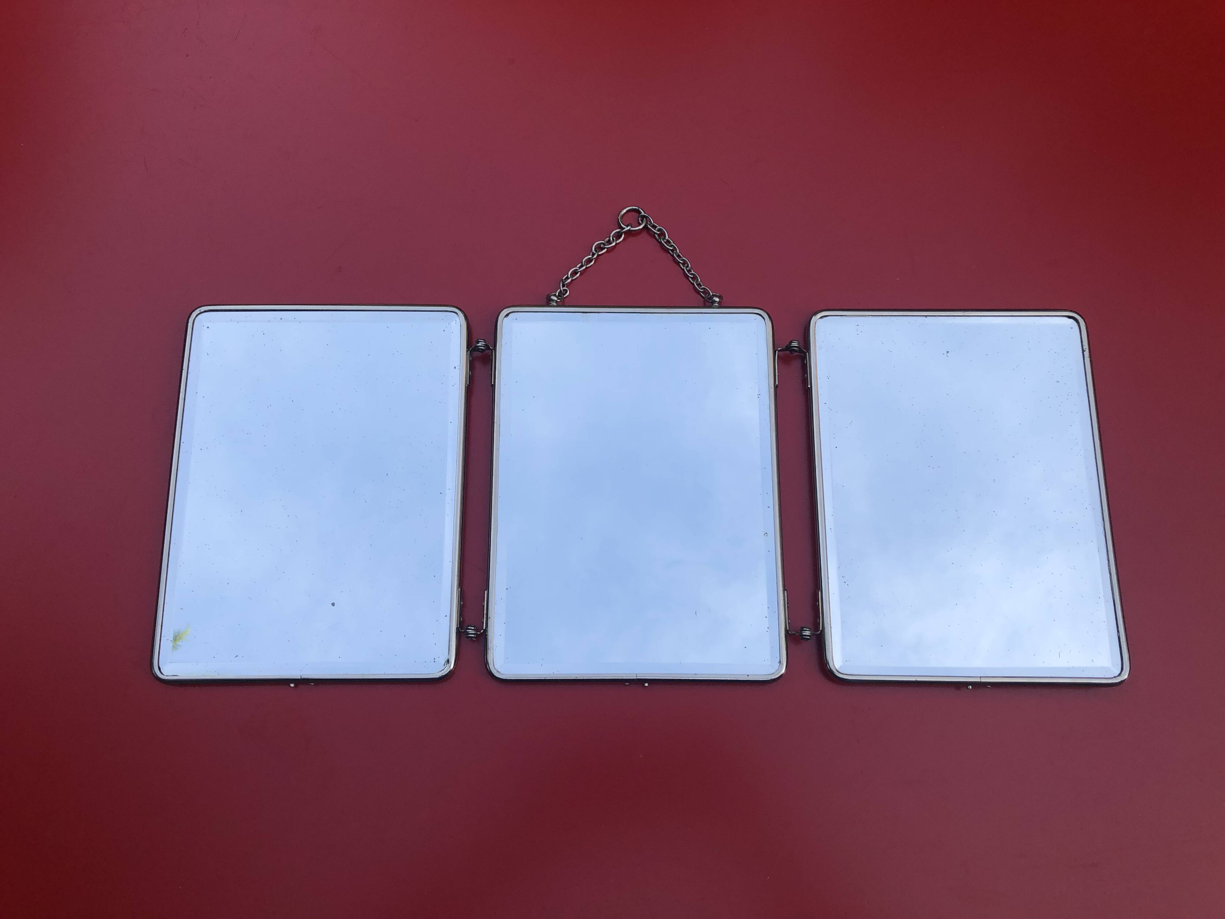 Barber triptych mirror. Vintage. Year 50
