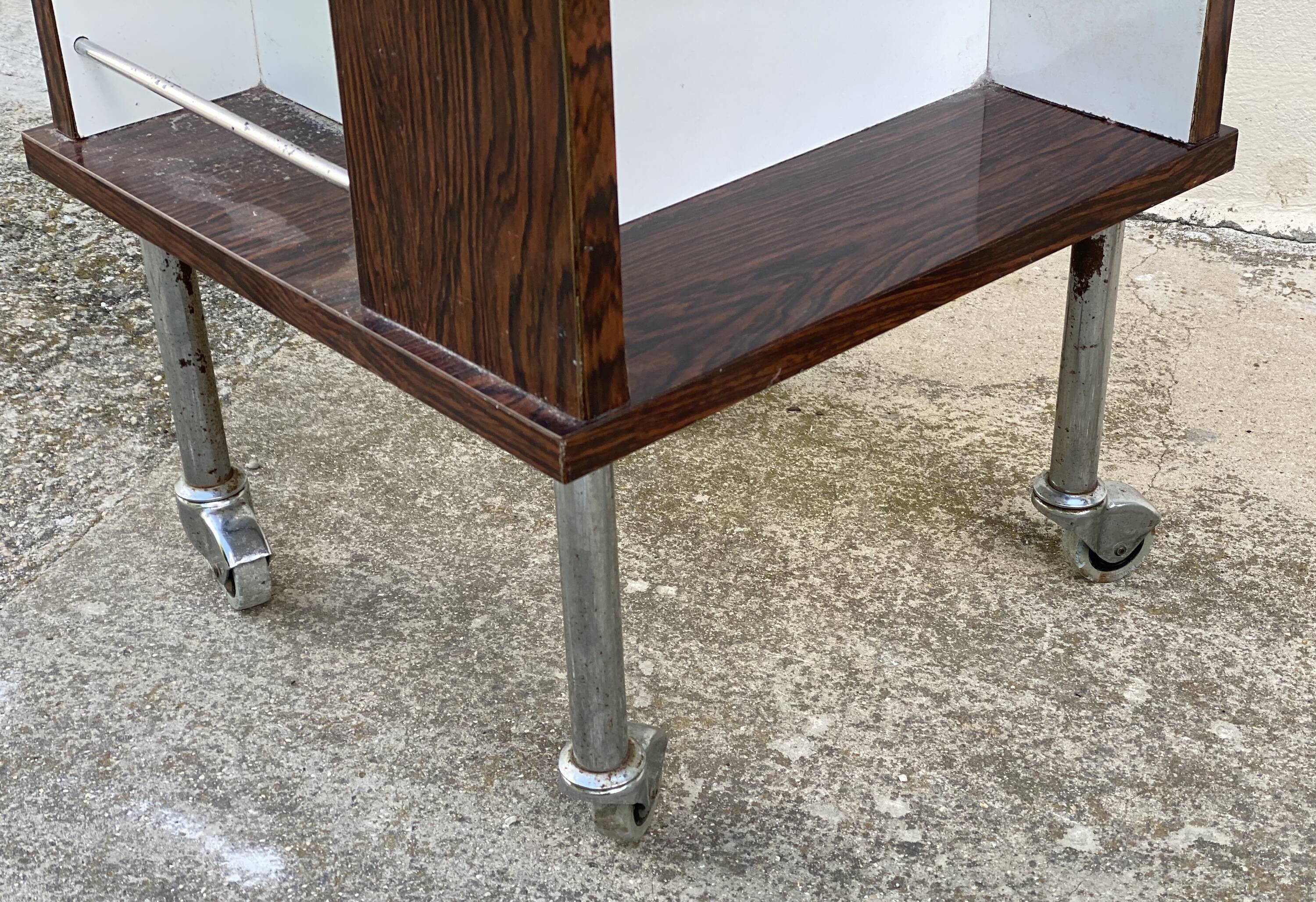 Vintage 1970s roulette bar serving trolley