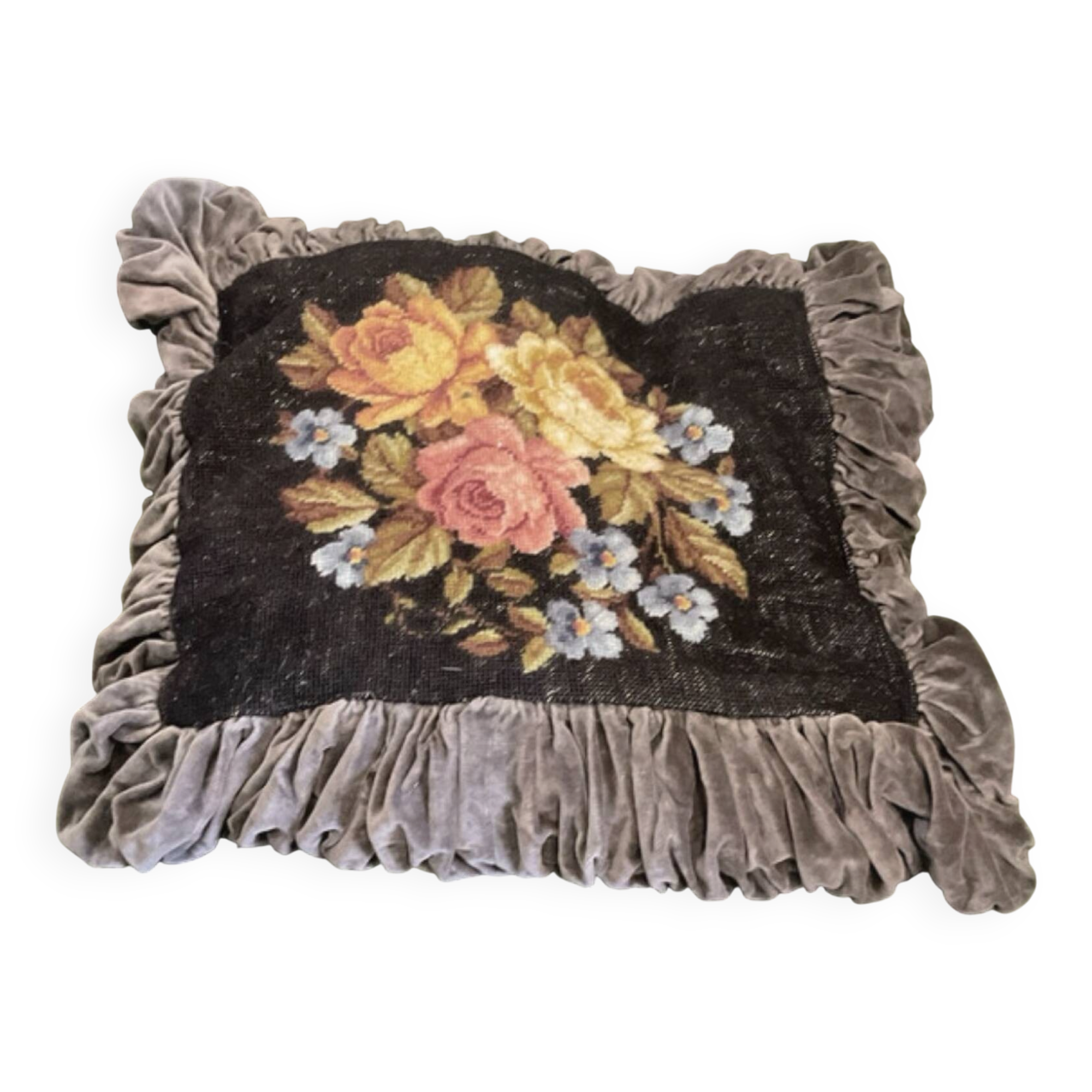 Vintage velvet cushion