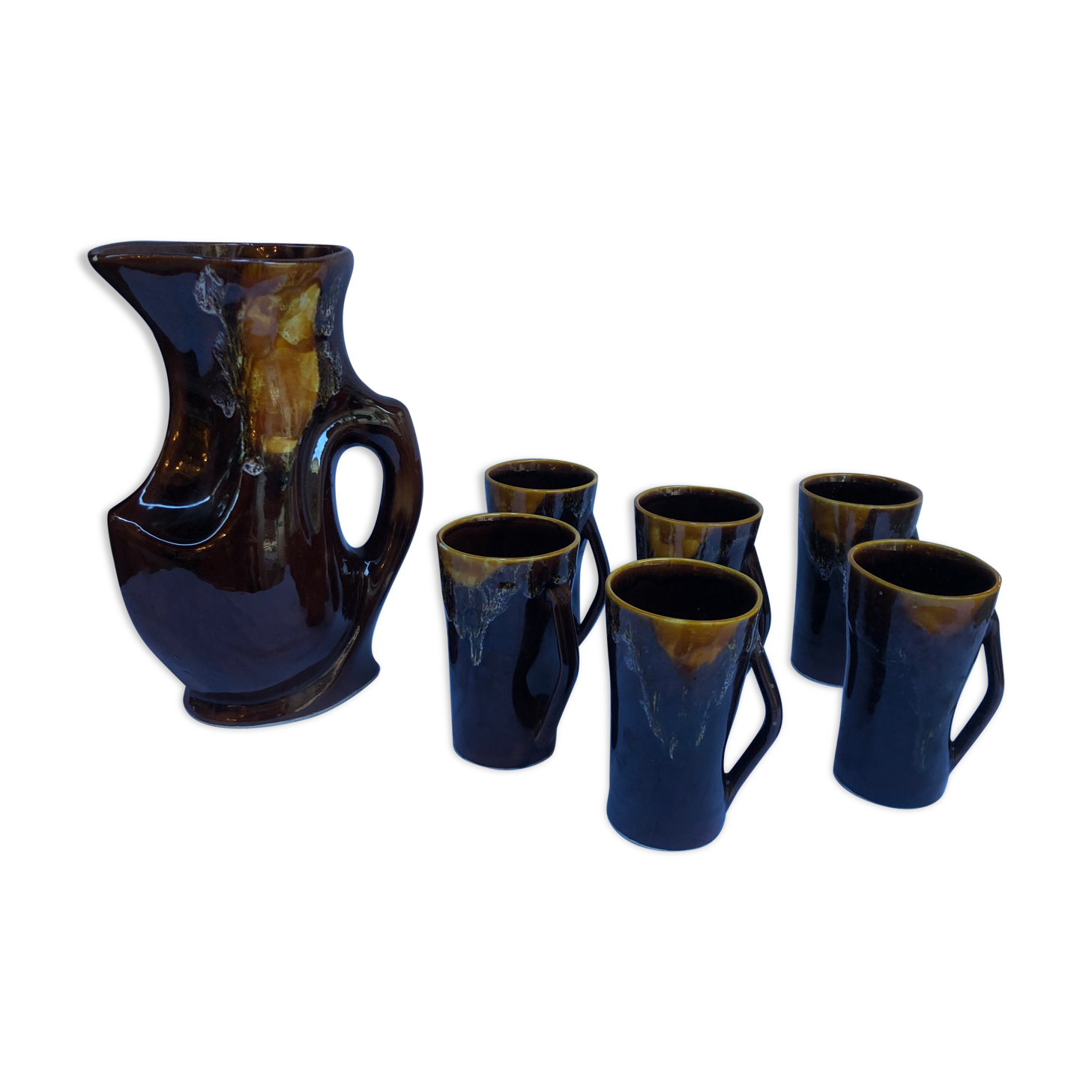 Vintage orangeade service in 1960s 1960s earthenware