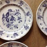 4 plates blue décor