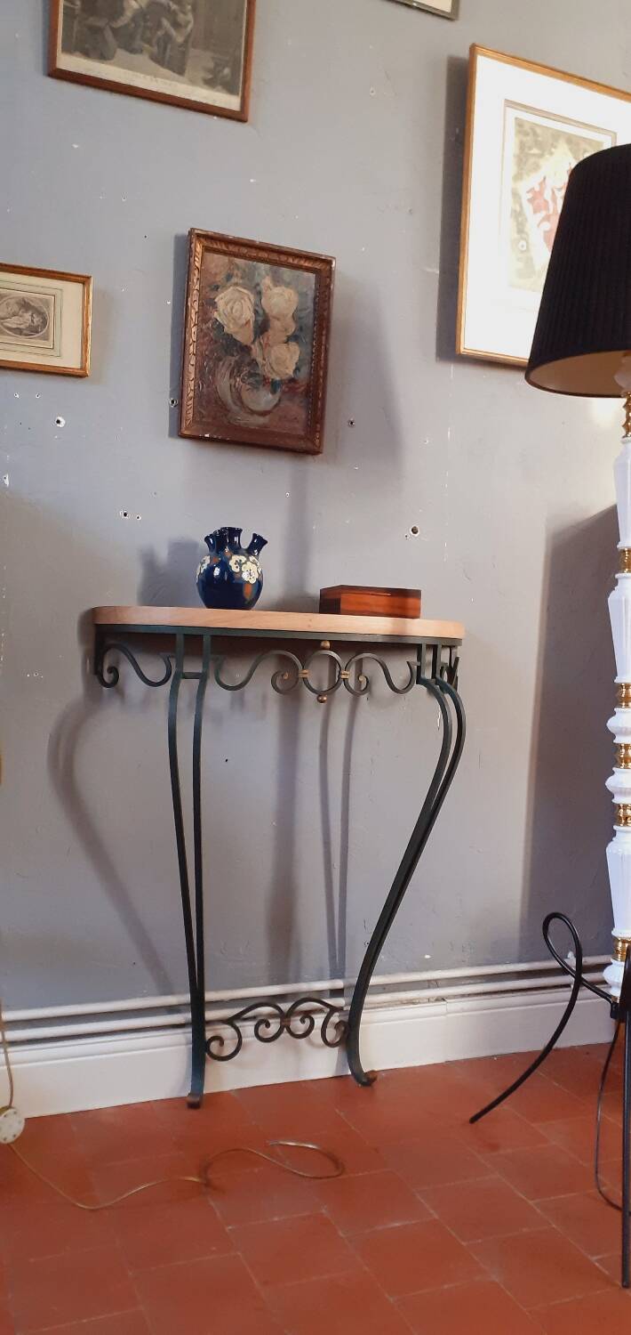 Vintage wrought iron console from the 50s