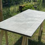 Trestle table, zinc top