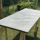 Table tréteaux, plateau zinc