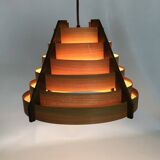 Scandinavian pendant light by Linus Bopp Limbach in pine slats. 1960s