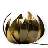 Lampadaire/lampe de table en laiton fleur de lotus, attr. Bottega Gadda, Italie, 1970