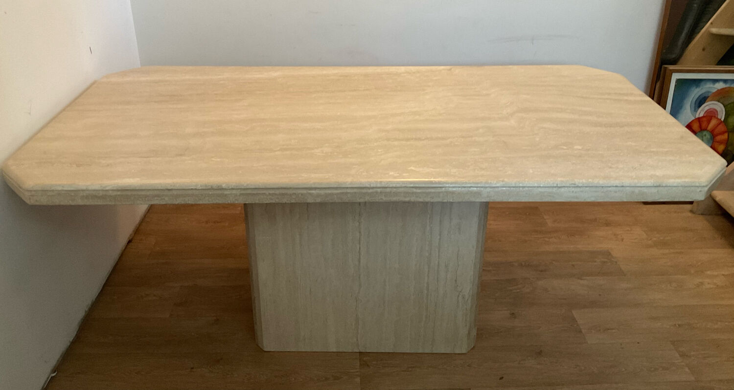 Travertine dining table 6/8 people
