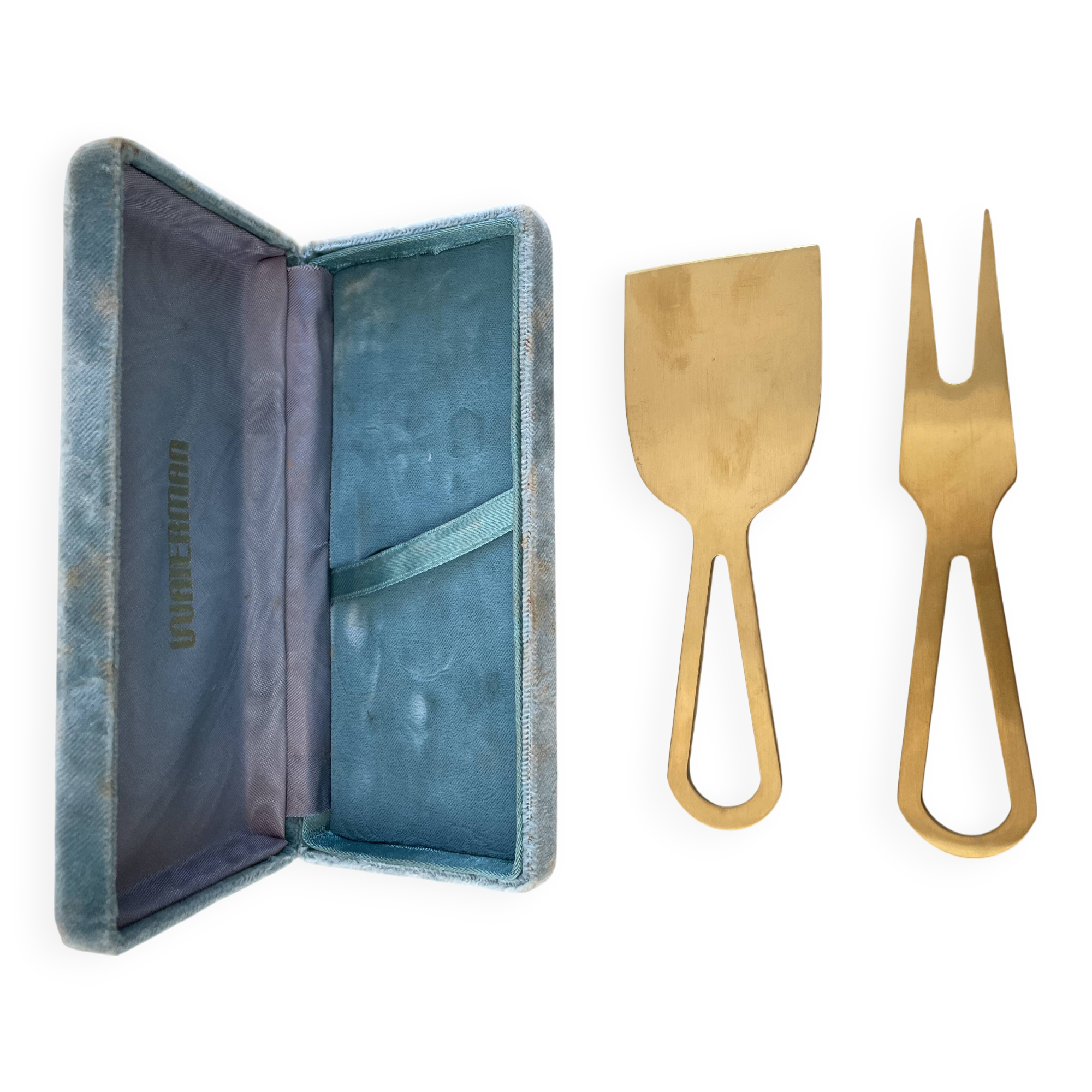 Lot De 12 Couteaux Et Fourchettes à Dessert Dorés - Inox Et Plastique
