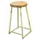 1940s Czech Industrial Stool with Pine Seat and Green Patina