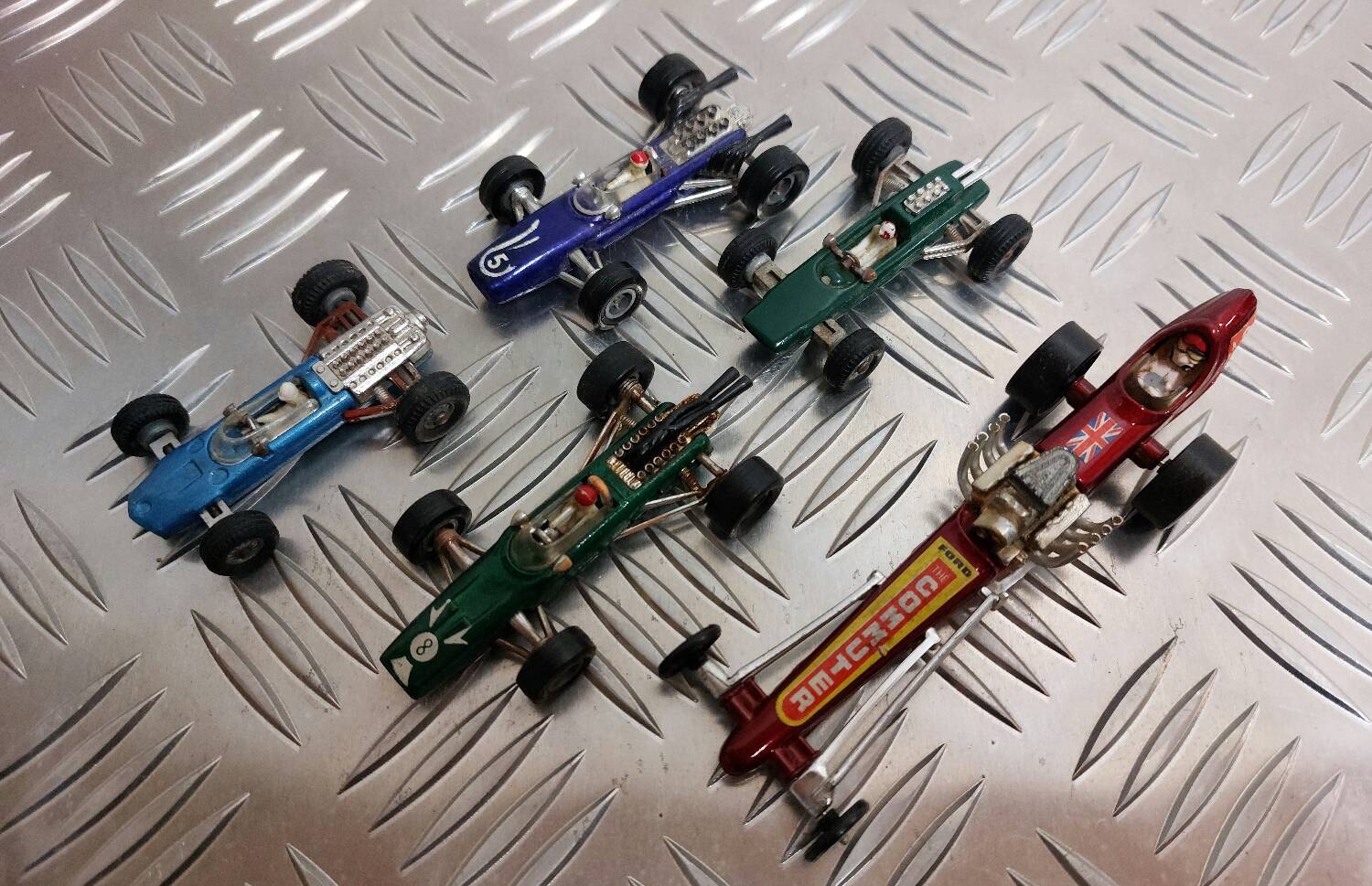 Lot of old vintage racing cars